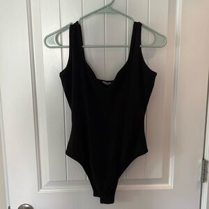 Black Nasty Gal cotton Black heart-shaped neckline bodysuit